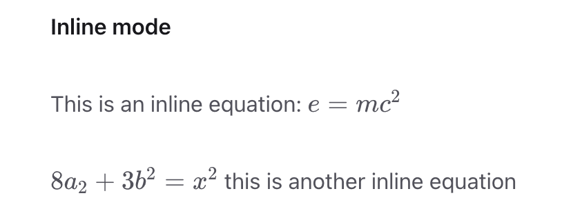 Inline math example